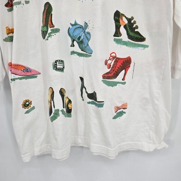 Vintage Shoe Lover Graphic Tunic Top Novelty Print Long Sleeve Womens One Size - Picture 7 of 11